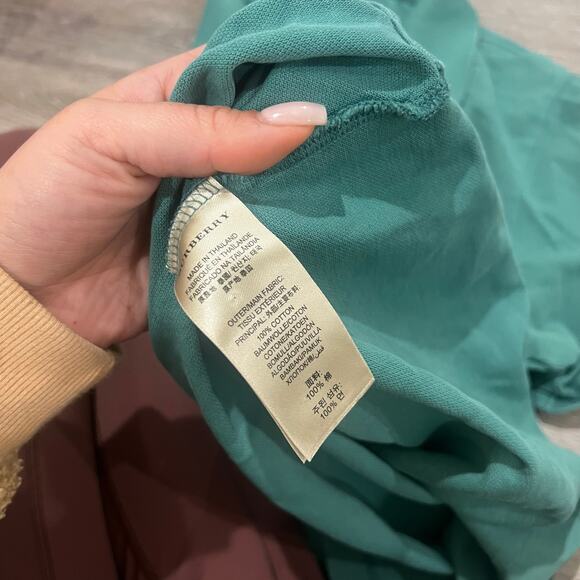 Burberry Brit Large Aqua Blue Green Classic Fit Polo - Picture 7 of 7